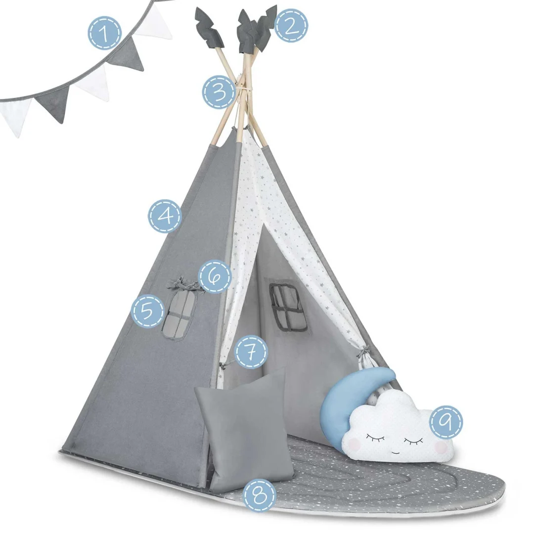 NK-406 Nukido tipi šator za djecu - sivi_4