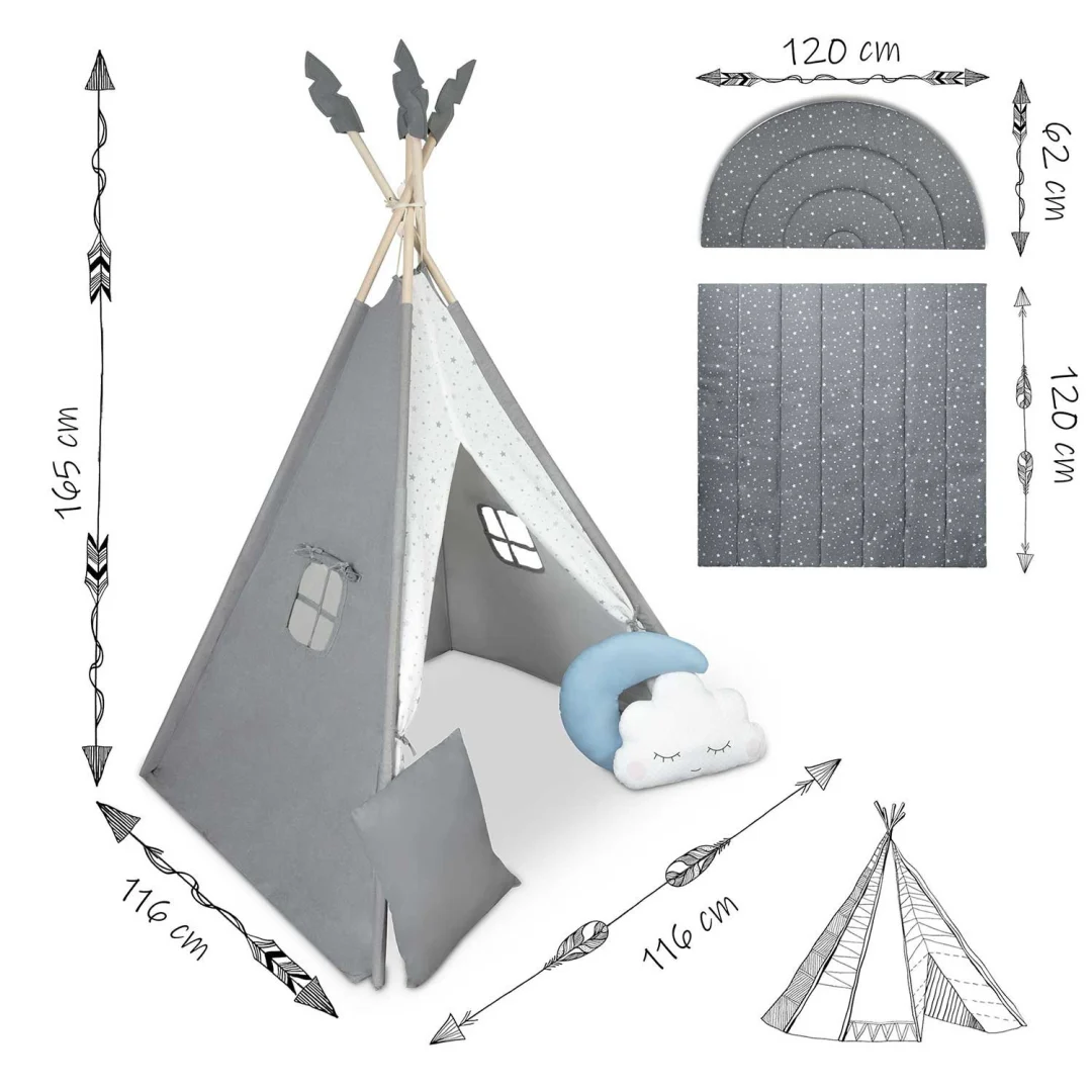 NK-406 Nukido tipi šator za djecu - sivi_5