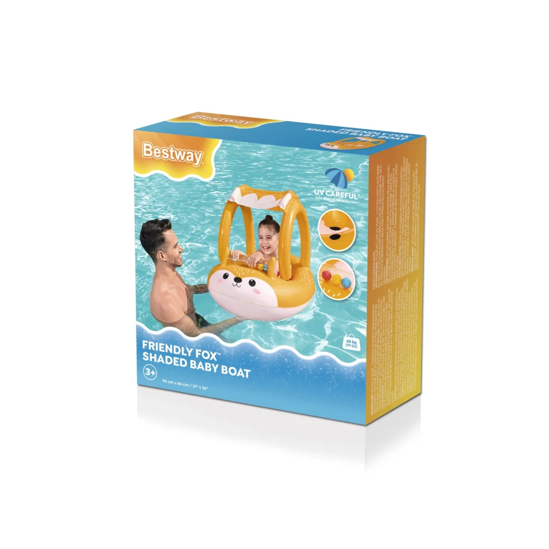 Napuhana splav Fox za djecu 3+ BESTWAY 94x66cm + Napuhana krovna konstrukcija + Senzorna zvečka_8