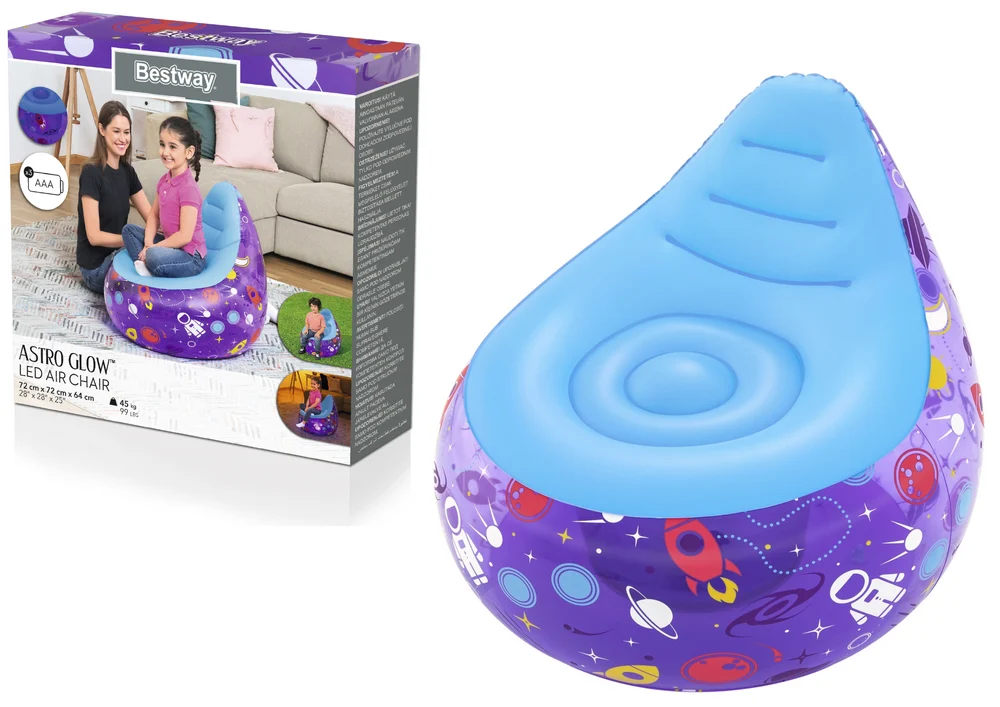 Napuhana stolica Bestway Kosmos LED 72 × 72 × 64 cm ljubičasta_1