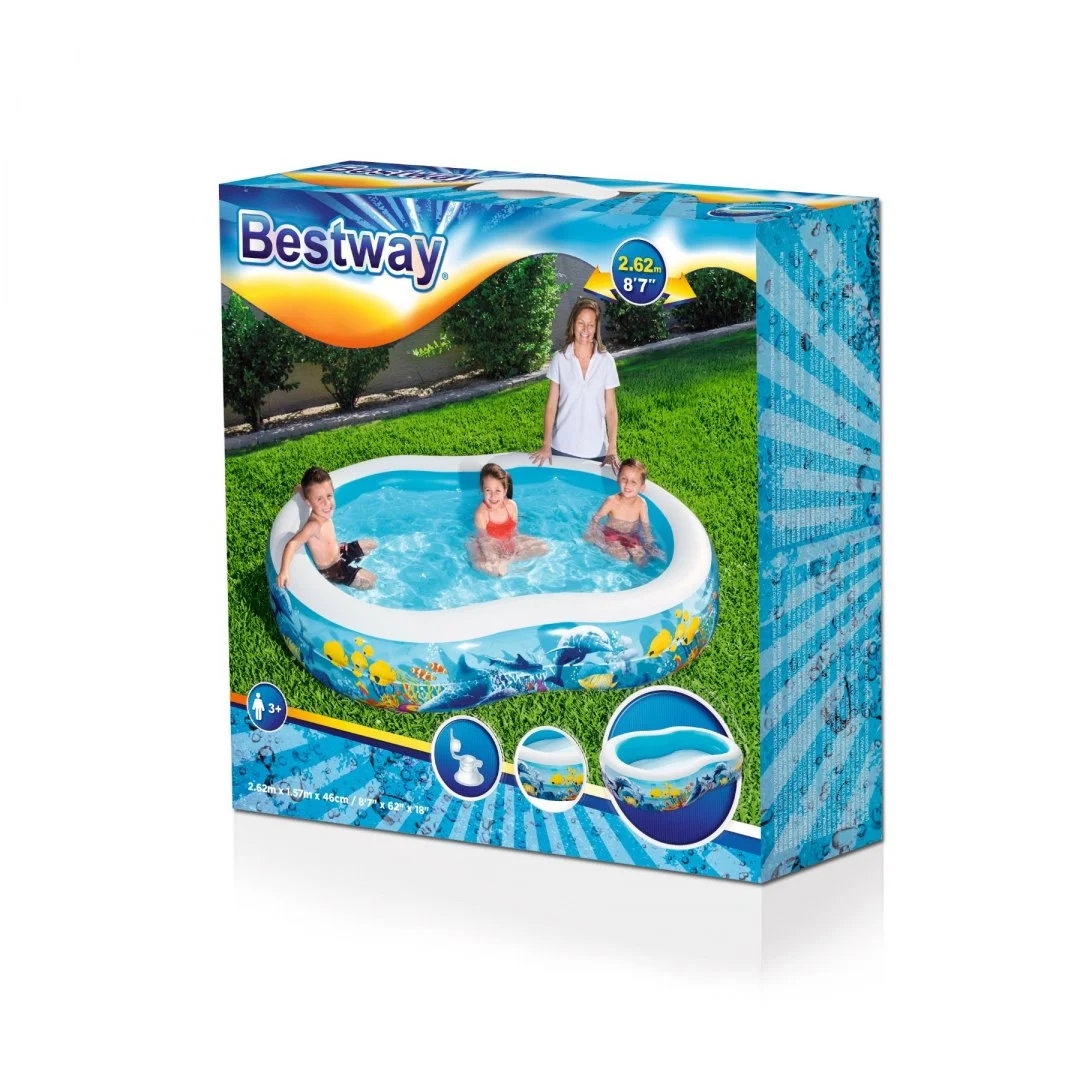 Napuhani bazen Dubokomorski 262x157x46cm za djecu 3+ BESTWAY + zakrpa za popravak_9