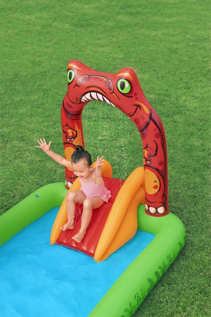 Napuhani dječji bazen Dinosaur World za djecu 2+ BESTWAY 241x140x137cm + tobogan + prskalica + pribor_7