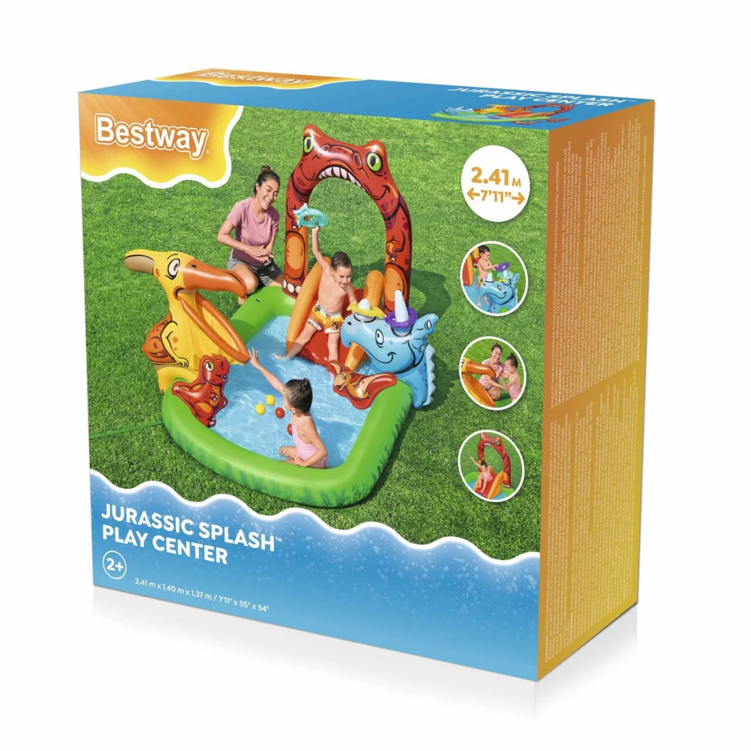 Napuhani dječji bazen Dinosaur World za djecu 2+ BESTWAY 241x140x137cm + tobogan + prskalica + pribor_8