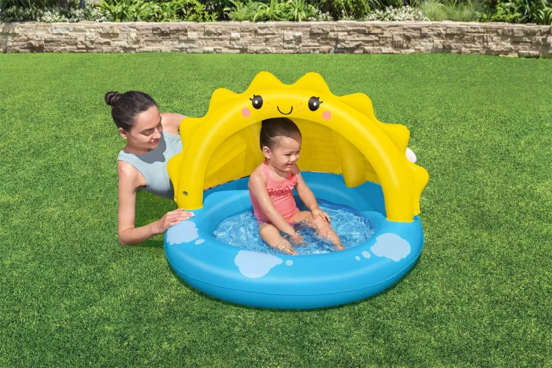Napuhani dječji bazen Sunny za djecu 2+ BESTWAY 101x97x71 + Odvojivi krov + Napuhano dno_7