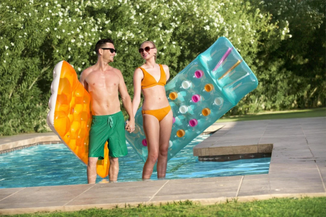 Napuhani kolut za plivanje žuti BESTWAY 188x71cm + jastuk, žuta_7