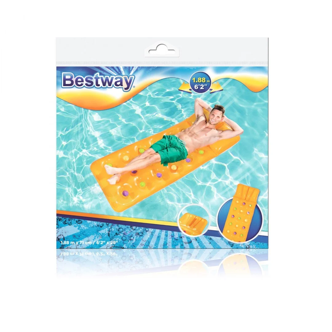 Napuhani kolut za plivanje žuti BESTWAY 188x71cm + jastuk, žuta_8