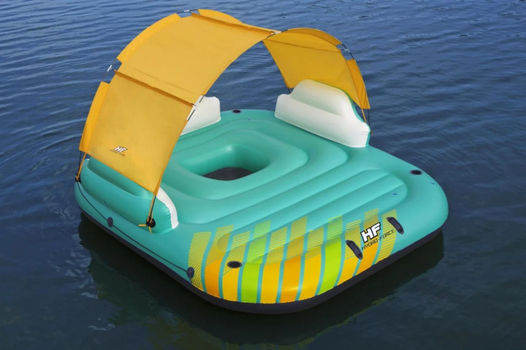 Napuhani otok za plivanje za 5 osoba BESTWAY 291x265x83cm + krov + mrežasto dno_3