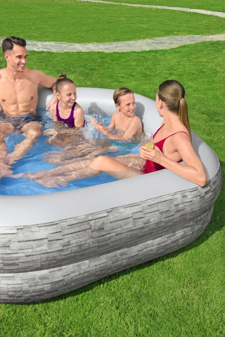 Napuhani vrtni bazen za obitelj 213x206x53cm BESTWAY + napuhane sjedalice + držači za čaše_3
