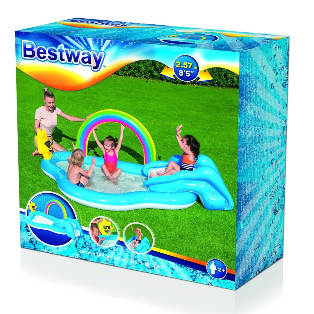 Napuhano igralište za vrt Sunny Rainbow 257x145x91cm BESTWAY + tobogan_6