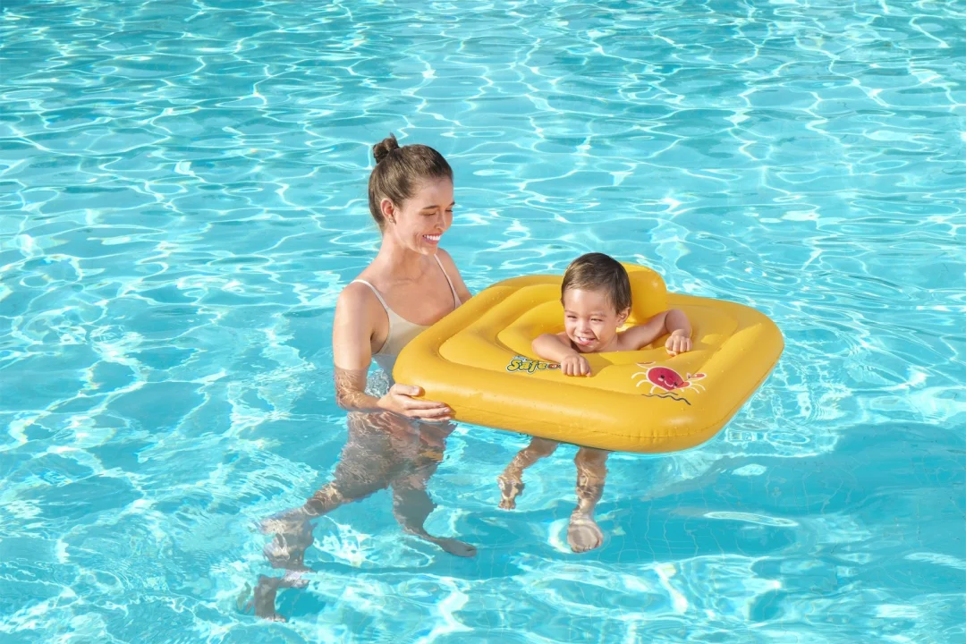 Napuhava sjedalica za plivanje za bebe 1-2 godine BESTWAY Square 76x76cm + pelena_3