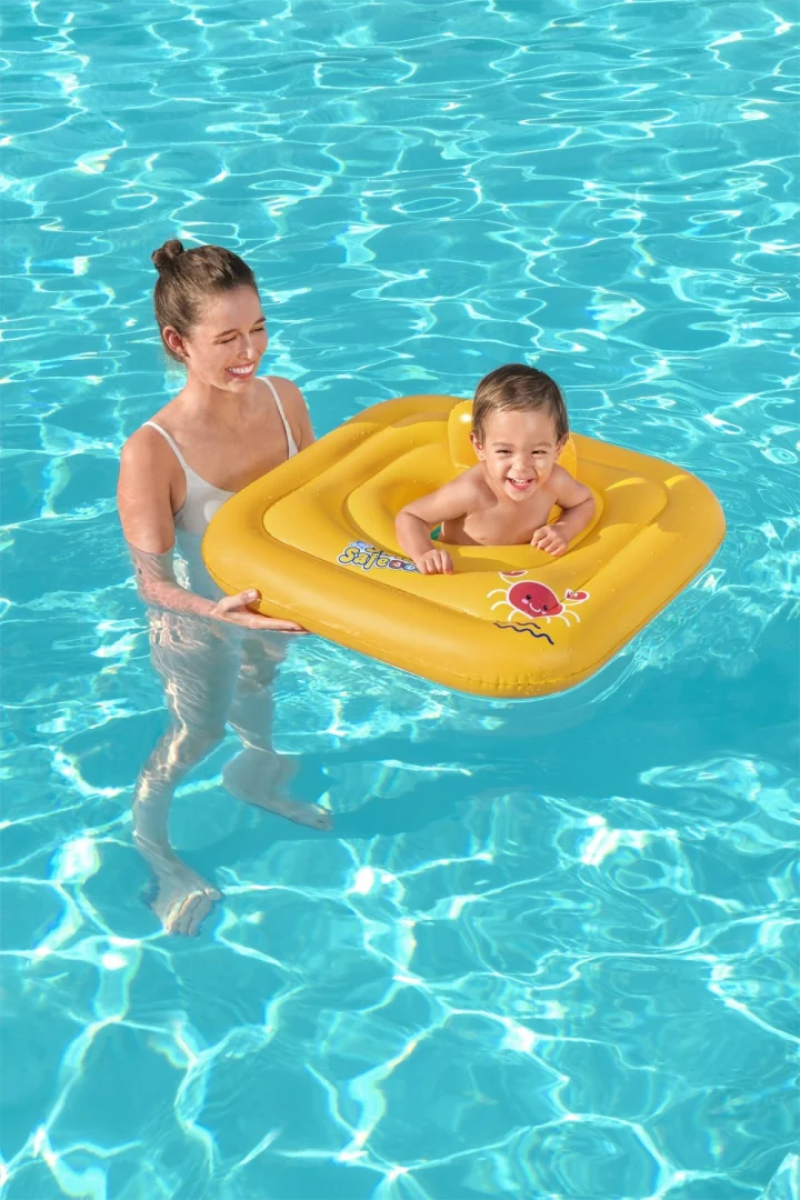 Napuhava sjedalica za plivanje za bebe 1-2 godine BESTWAY Square 76x76cm + pelena_4