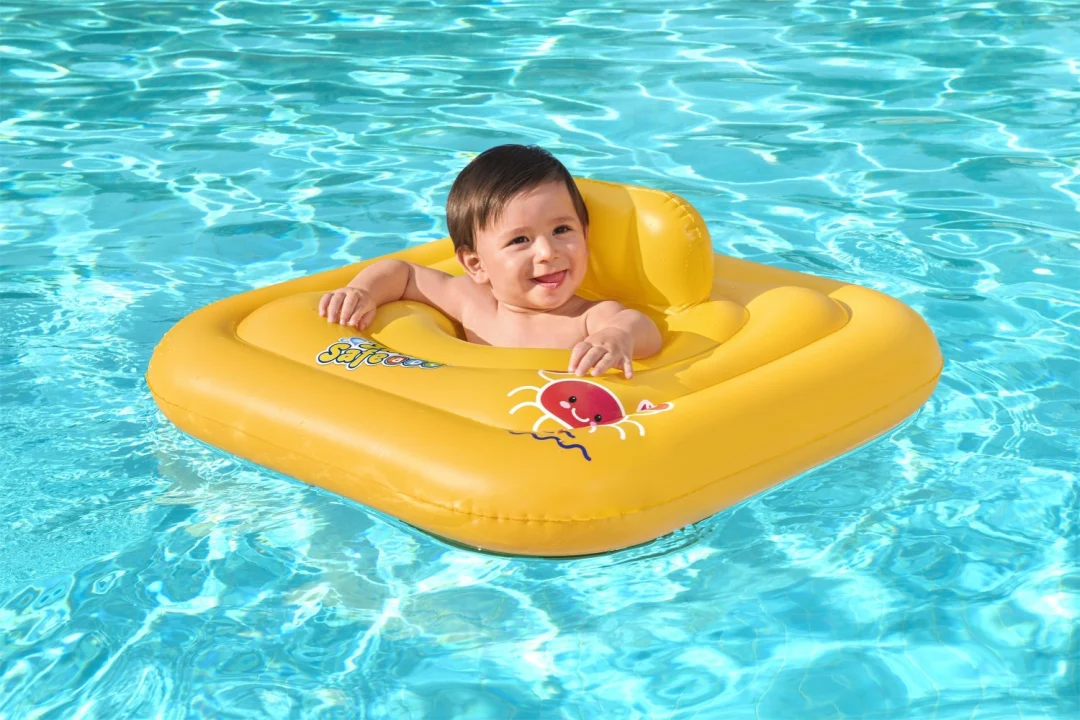 Napuhava sjedalica za plivanje za bebe 1-2 godine BESTWAY Square 76x76cm + pelena_7