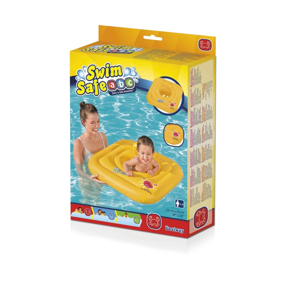 Napuhava sjedalica za plivanje za bebe 1-2 godine BESTWAY Square 76x76cm + pelena_8
