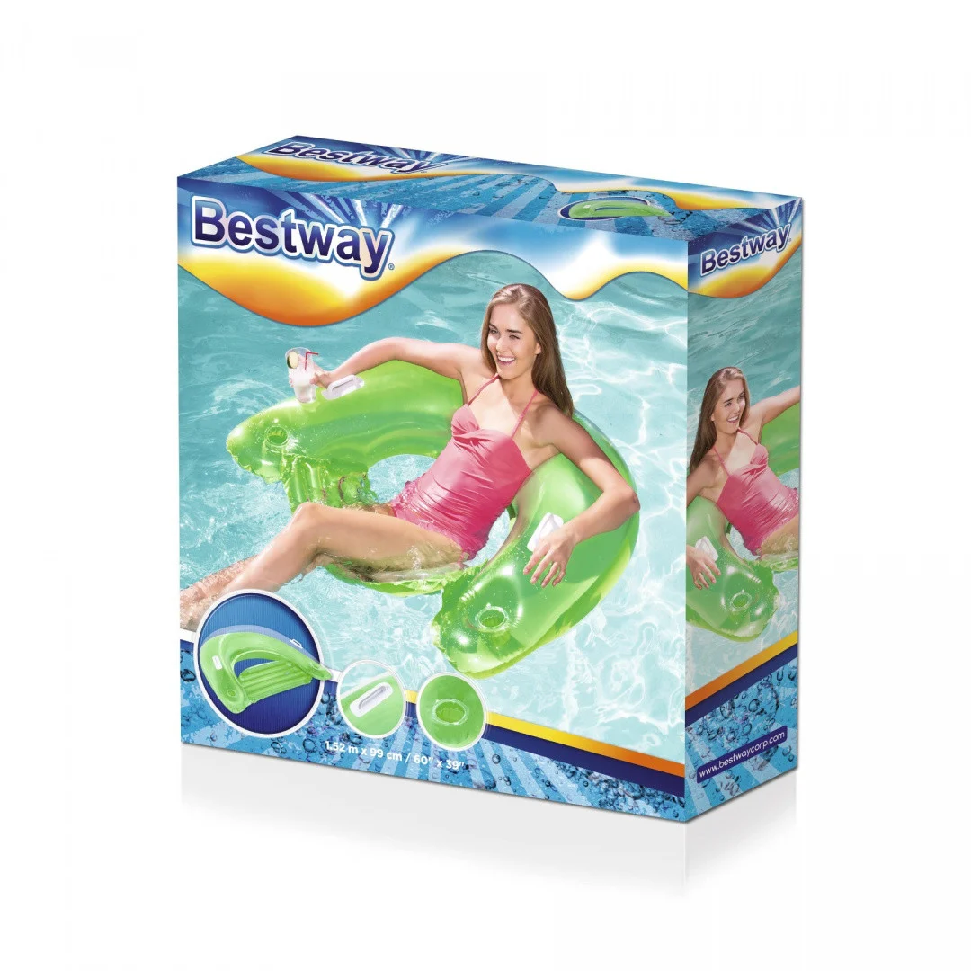 Napuhava sjedalica za plivanje zelena BESTWAY 152x99cm + naslon + 2 ručke_5