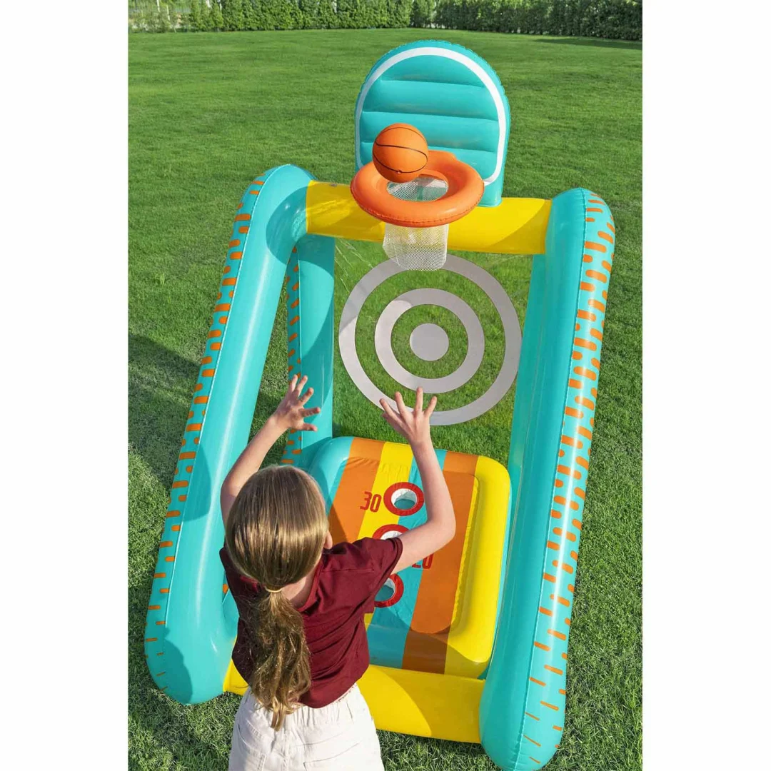 Napuhavanje vrtne igre 3u1 košarkaški nogometni gol 127x109x178 cm Bestway 52813_10