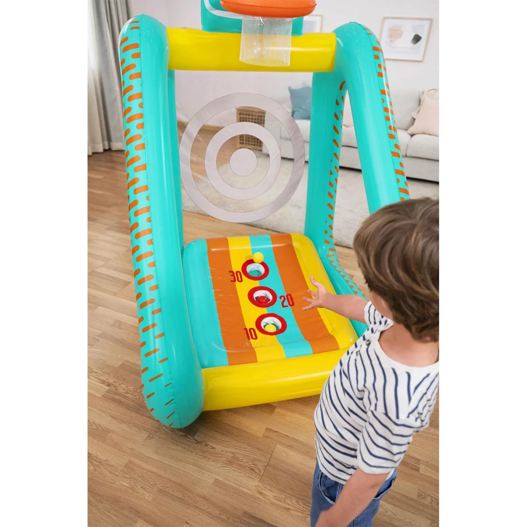 Napuhavanje vrtne igre 3u1 košarkaški nogometni gol 127x109x178 cm Bestway 52813_11