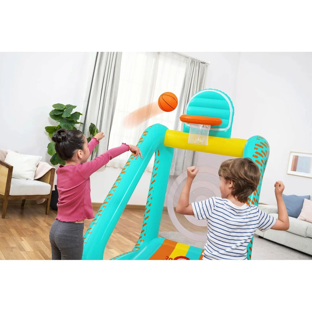 Napuhavanje vrtne igre 3u1 košarkaški nogometni gol 127x109x178 cm Bestway 52813_12