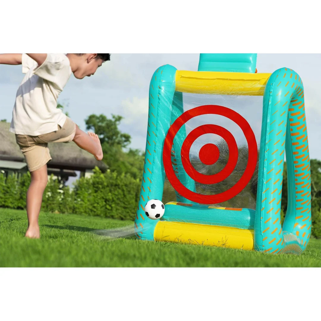 Napuhavanje vrtne igre 3u1 košarkaški nogometni gol 127x109x178 cm Bestway 52813_4