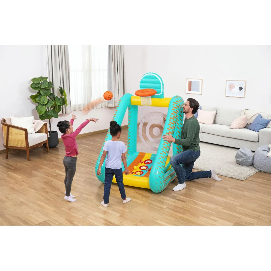 Napuhavanje vrtne igre 3u1 košarkaški nogometni gol 127x109x178 cm Bestway 52813_8