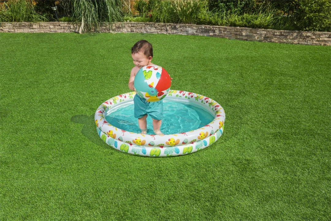 Napuhljivi 3-u-1 dječji bazen 122x20cm Tropical BESTWAY + ploha za plivanje + lopta za plažu_2