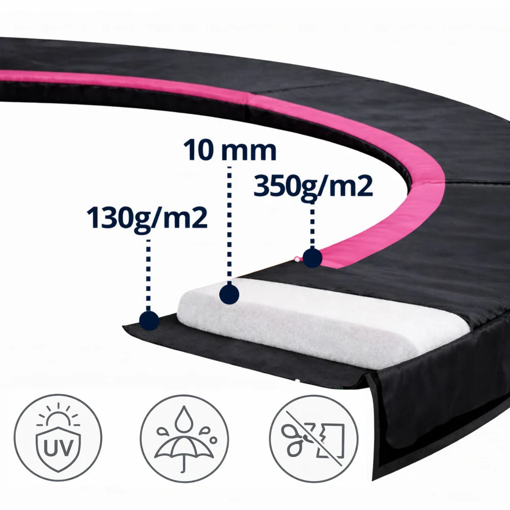 Navlaka za opruge trampolina Sport Max, 366 cm, crno-roza_3