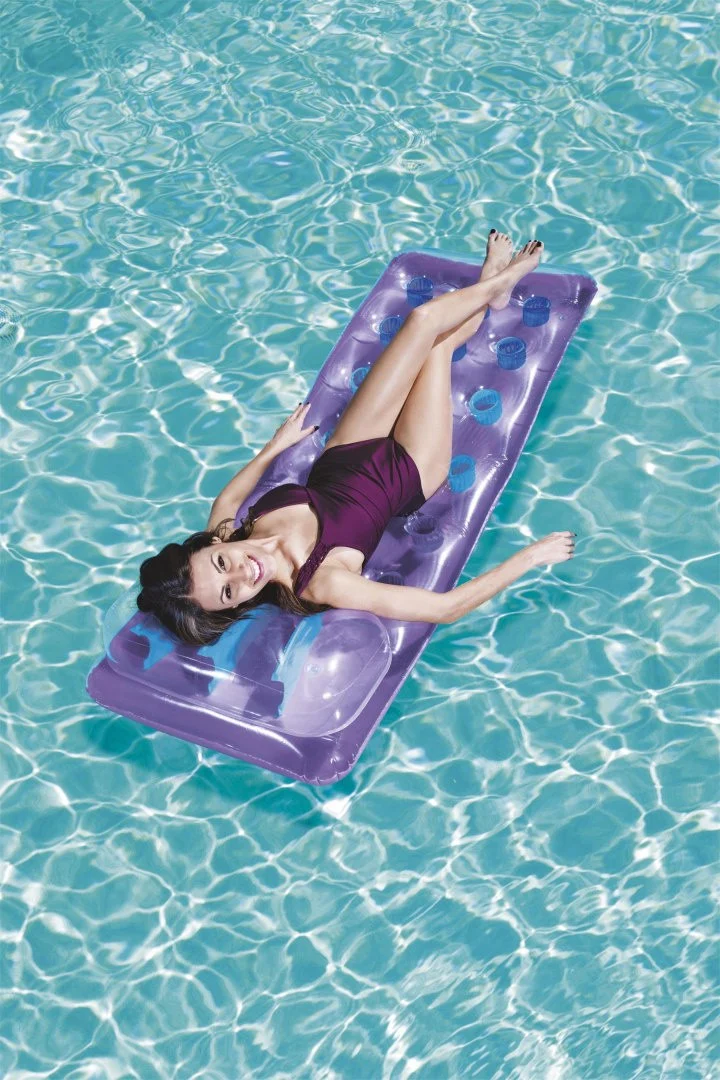 Neonski BESTWAY madrac za plažu ljubičasti 188x71cm + set za popravak_6