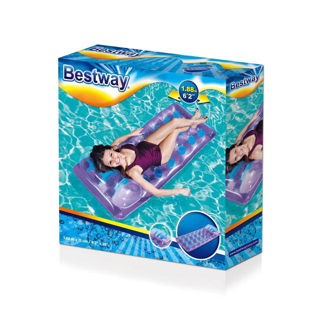 Neonski BESTWAY madrac za plažu ljubičasti 188x71cm + set za popravak_7