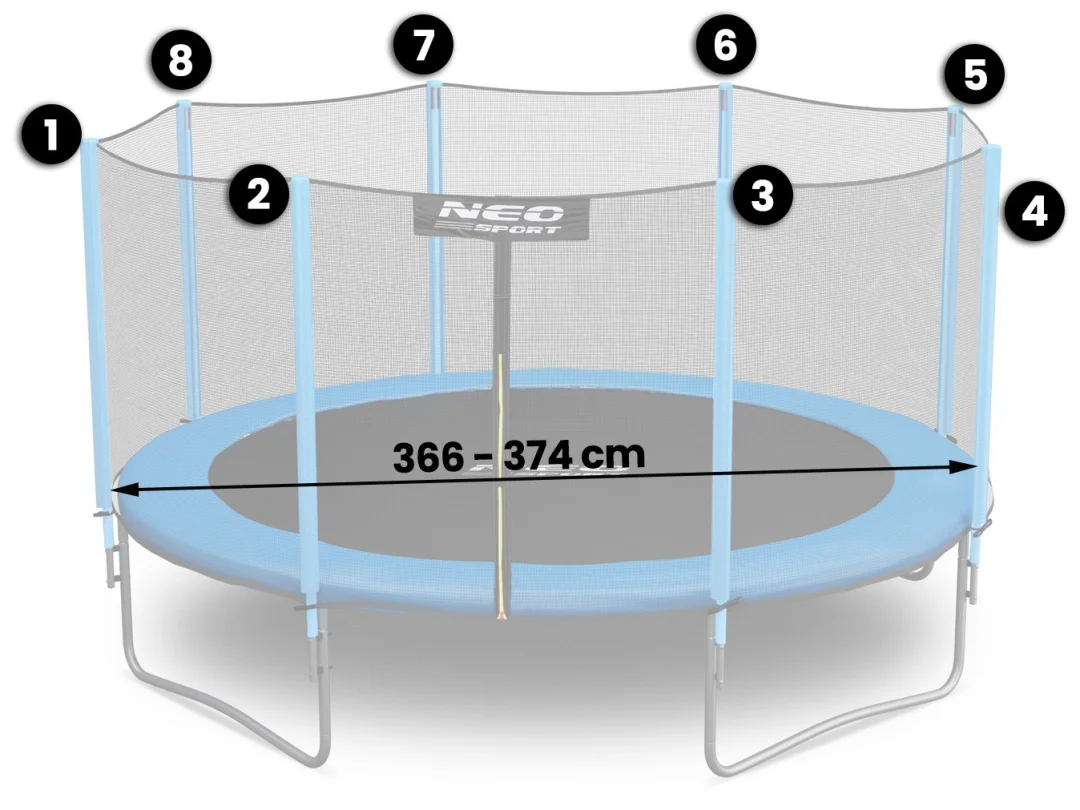 Neosport vanjska mreža 374 cm 12 stopa 8 kom_2