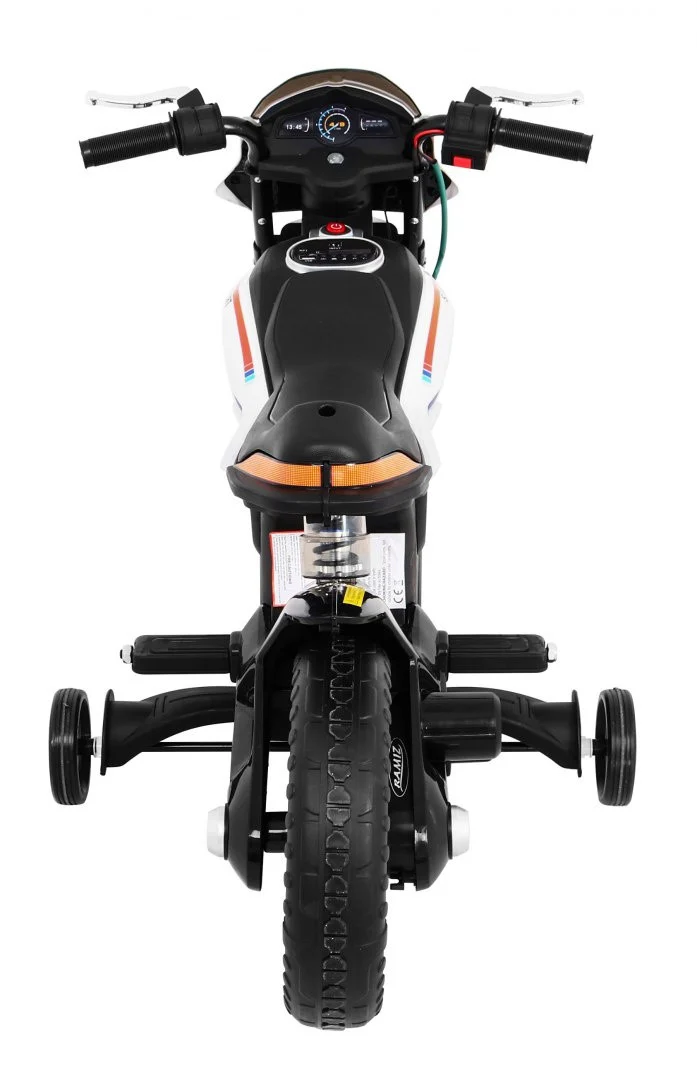 Night Rider motor na baterije za djecu bijeli + pomoćni kotači + MP3 USB + gas, bijela motor na akumulator_10
