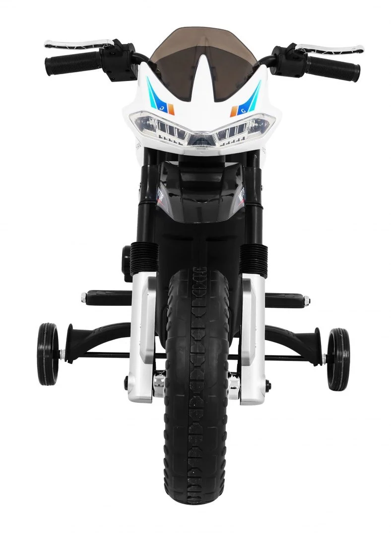 Night Rider motor na baterije za djecu bijeli + pomoćni kotači + MP3 USB + gas, bijela motor na akumulator_3