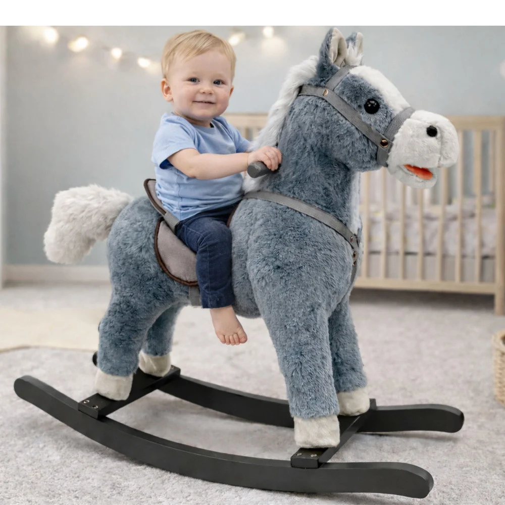 Noge za sedlo za ljuljačkog konja Rocker Sounds siva 74 cm_3