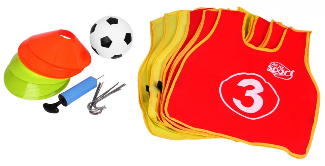 Nogometni gol 2 u 1 za djecu s loptom, pumpom, majicama i markerima_4