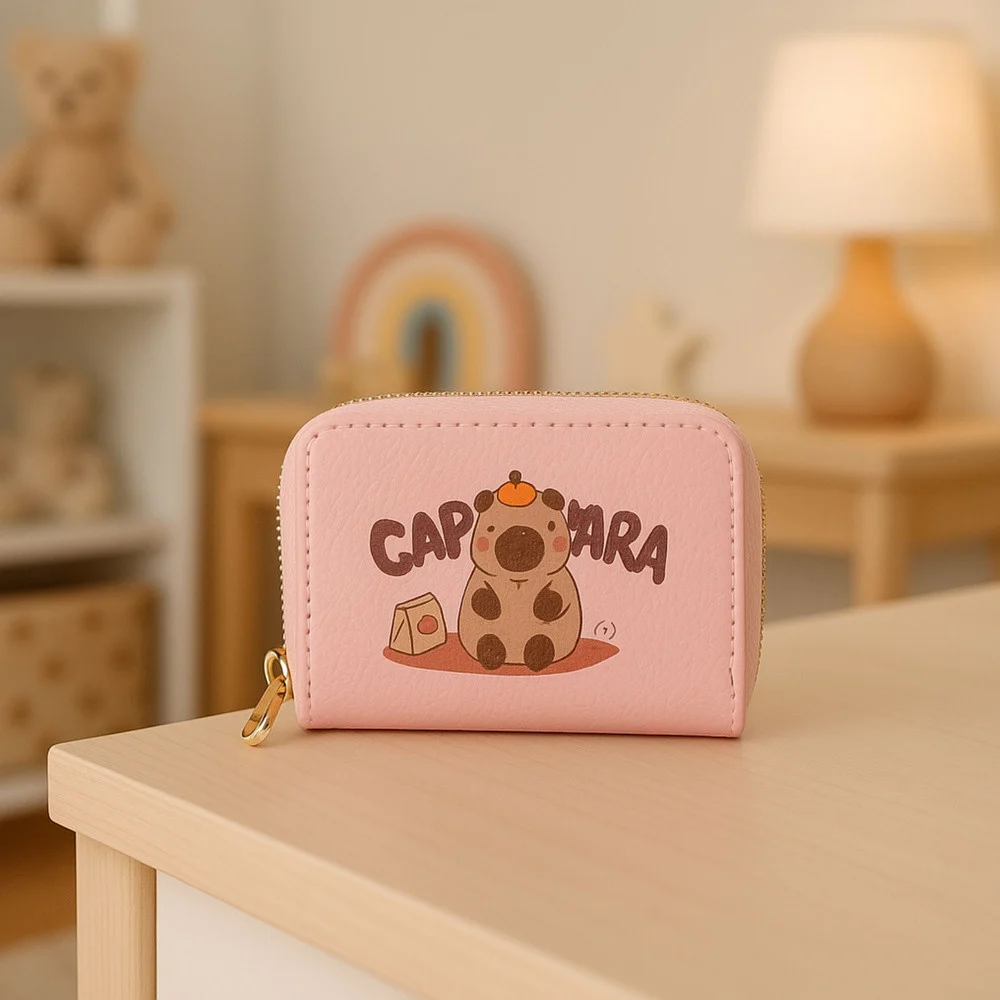 Novčanik Kapibara dva odjeljka ružičasti 12,5 × 8,5 cm_6