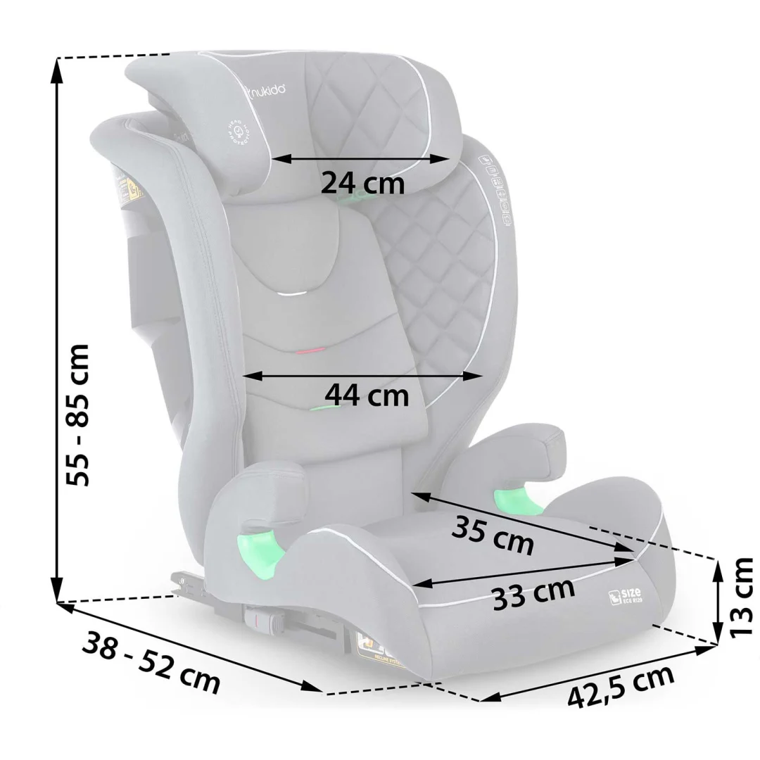 Nukido Louis autosjedalica siva 15-36 kg ISOFIX_7