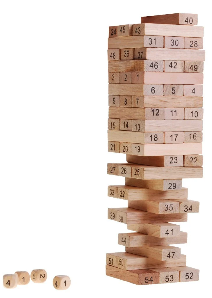 Obiteljska arkadna igra Jenga za odrasle i djecu 3+ Drveni toranj od blokova_2