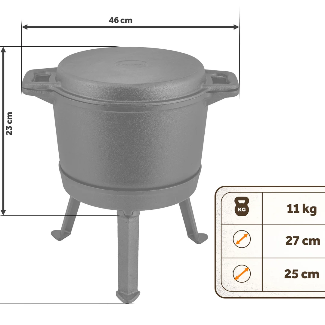 Odvojivi kotao od lijevanog željeza od 8l + roštilj od tave BD-480 348000_4