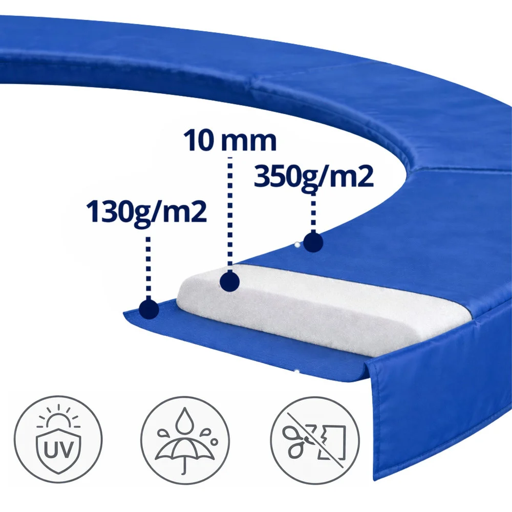 Opružna podloga za trampolin 10 ft plava 305–312 cm_3
