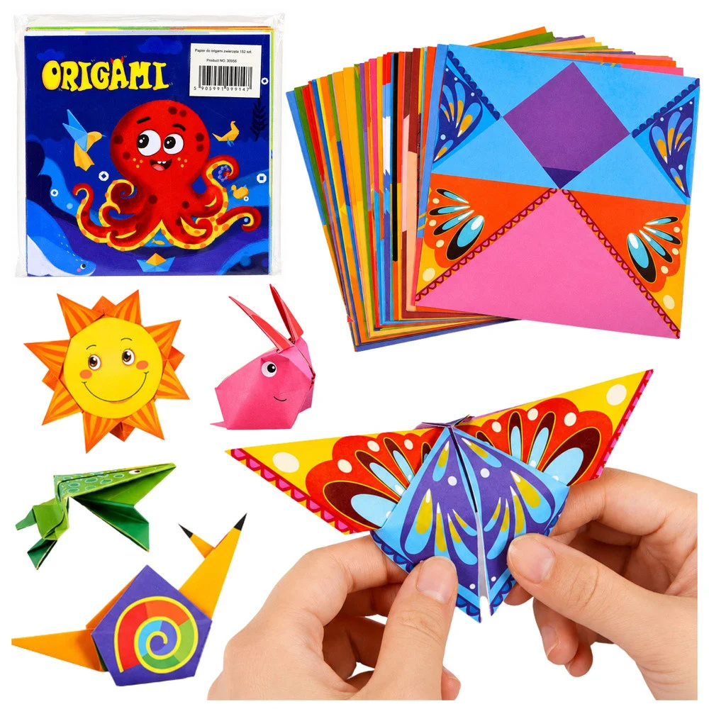 Origami komplet s uputama za izradu papira u boji, 100 listova_1