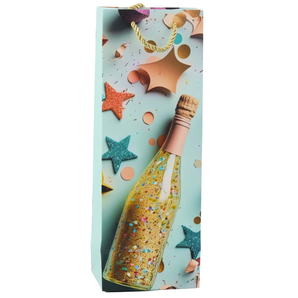 Papirnata poklon vrećica za bocu šampanjca pastelni 35 x 12 x 9 cm_5