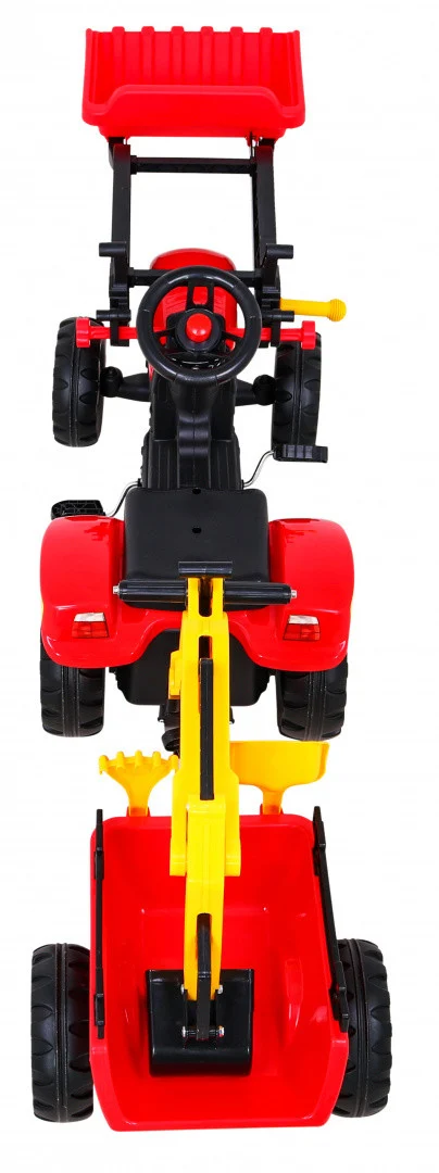 Pedalni go-kart traktor-bager s prikolicom + pribor_5