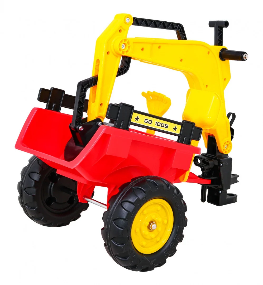 Pedalni go-kart traktor-bager s prikolicom + pribor_8