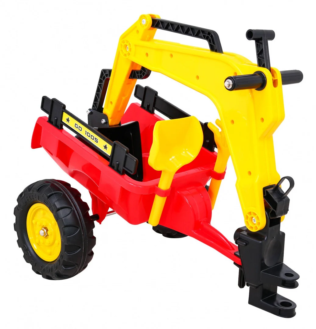 Pedalni go-kart traktor-bager s prikolicom + pribor_9