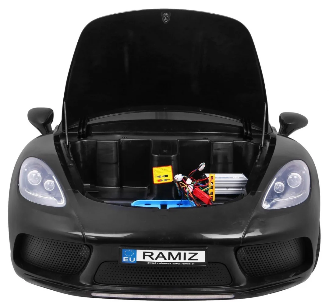Perfecta Auto za 2 djece Crni + Napuhani kotači + Motor bez četkica + MP3 LED + Sporo, crna auto na akumulator_13