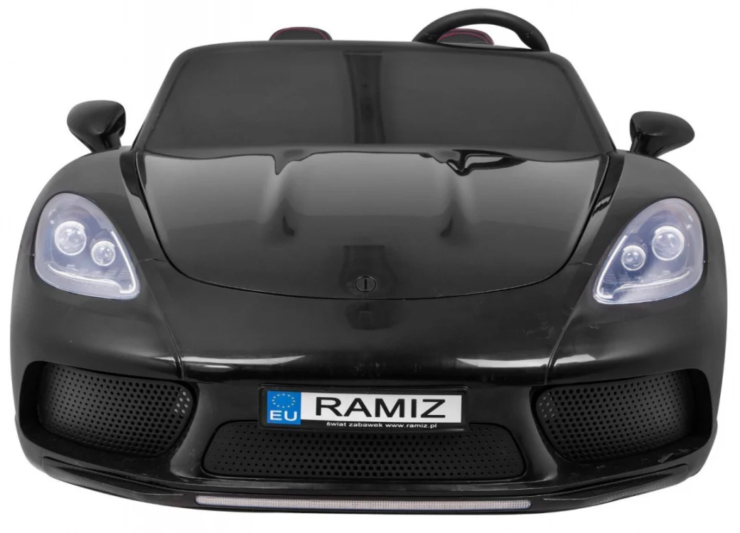Perfecta Auto za 2 djece Crni + Napuhani kotači + Motor bez četkica + MP3 LED + Sporo, crna auto na akumulator_3