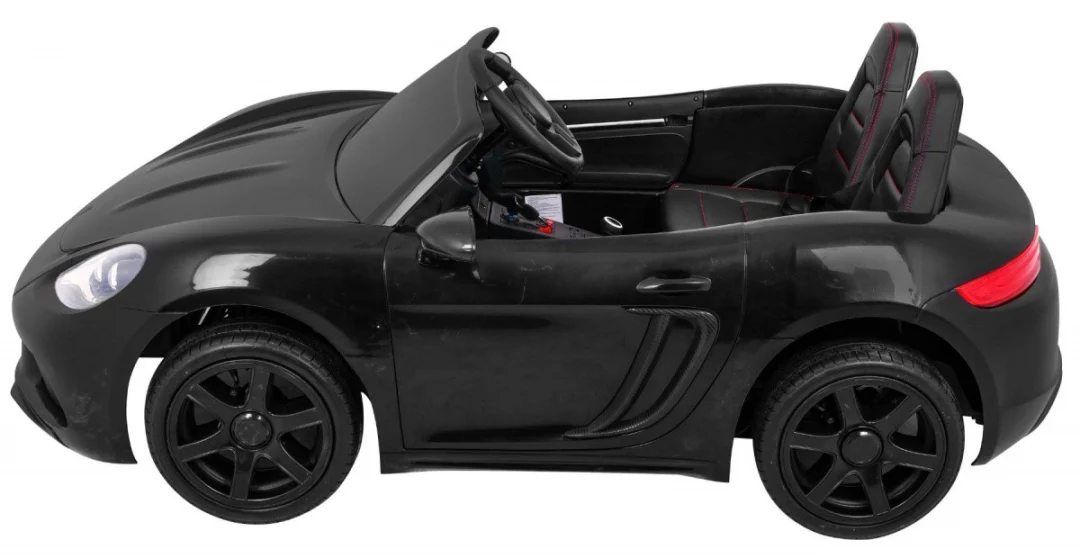 Perfecta Auto za 2 djece Crni + Napuhani kotači + Motor bez četkica + MP3 LED + Sporo, crna auto na akumulator_4
