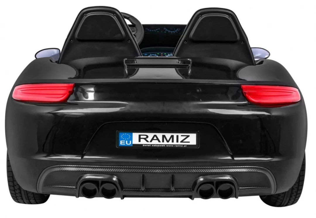 Perfecta Auto za 2 djece Crni + Napuhani kotači + Motor bez četkica + MP3 LED + Sporo, crna auto na akumulator_7