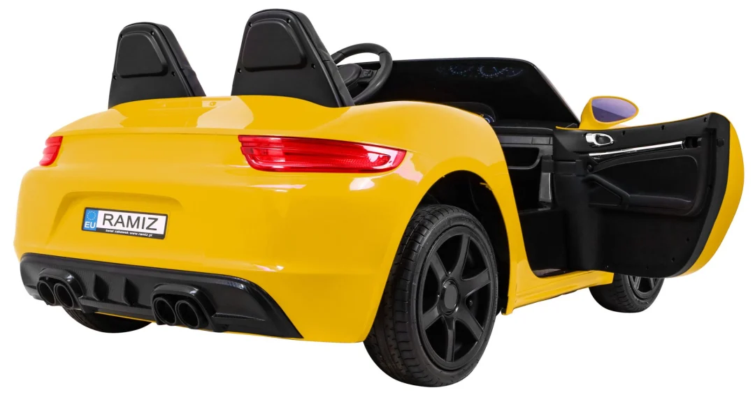 Perfecta Automobil za 2 djece Žuti + Napuhani Kotači + Motor Bez Četkica + MP3 LED + Sporo, žuta auto na akumulator_11