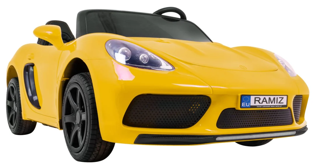 Perfecta Automobil za 2 djece Žuti + Napuhani Kotači + Motor Bez Četkica + MP3 LED + Sporo, žuta auto na akumulator_12