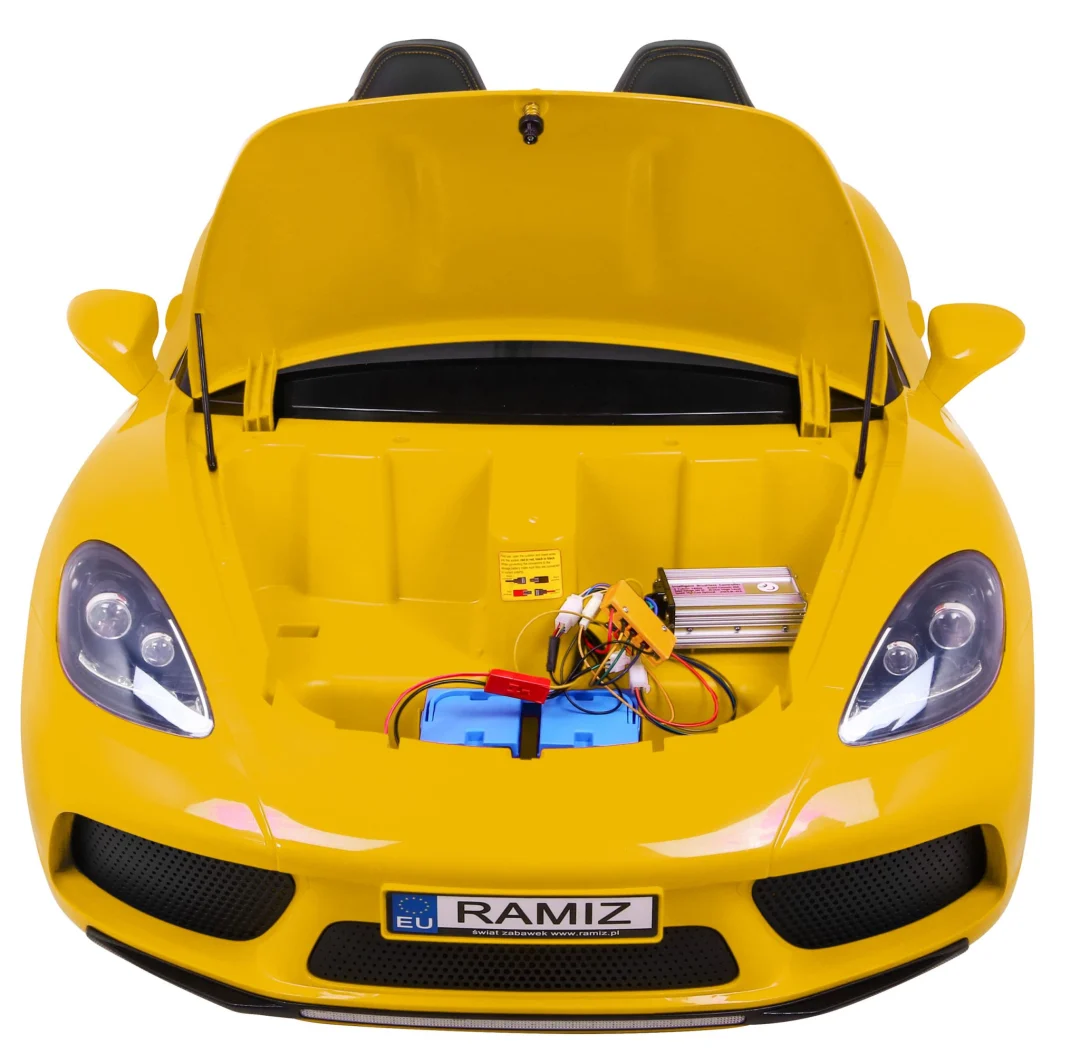 Perfecta Automobil za 2 djece Žuti + Napuhani Kotači + Motor Bez Četkica + MP3 LED + Sporo, žuta auto na akumulator_14