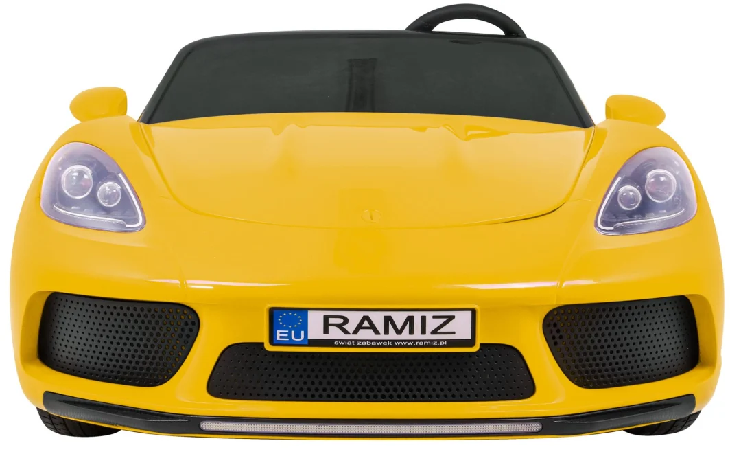 Perfecta Automobil za 2 djece Žuti + Napuhani Kotači + Motor Bez Četkica + MP3 LED + Sporo, žuta auto na akumulator_3